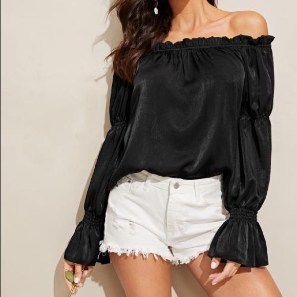 Nasty Gal Tops - Nasty Gal off the shoulder See Through Blouse
